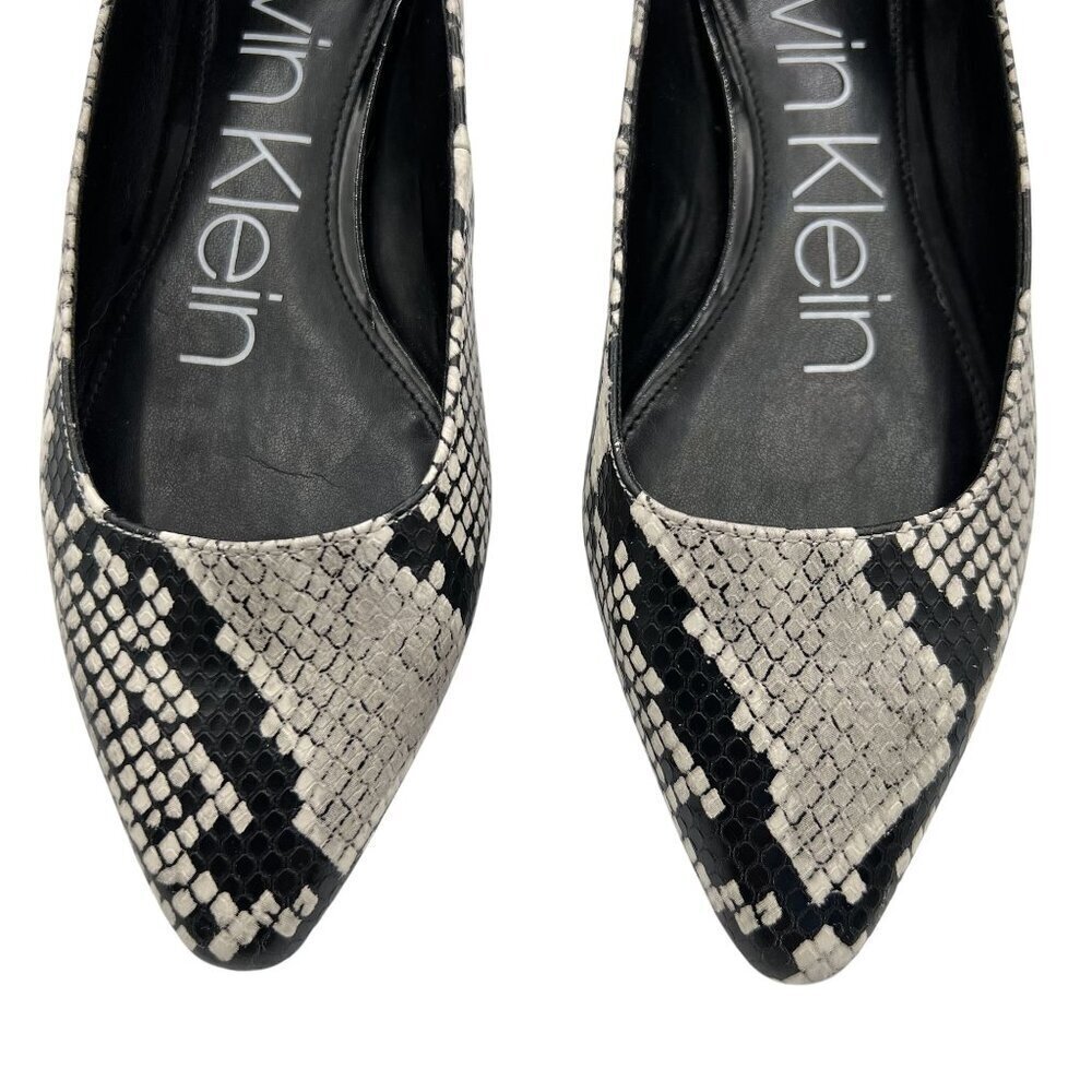 Calvin Klein Emerin Womens 6 Pointed Toe Vegan Snakeskin Slip Ons Comfort Shoes - Picture 7 of 15